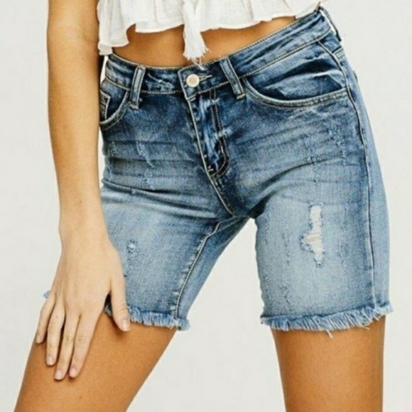 KanCan Pants - KANCAN Mid Rise Bermuda Jeans Shorts